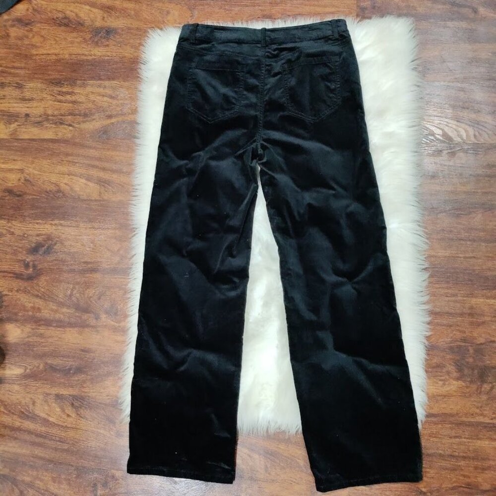 J.Jill Velvet Cotton Blend Mid Rise 5 Pocket Bootcut Pants Black Women's Size 10 - Picture 3 of 10